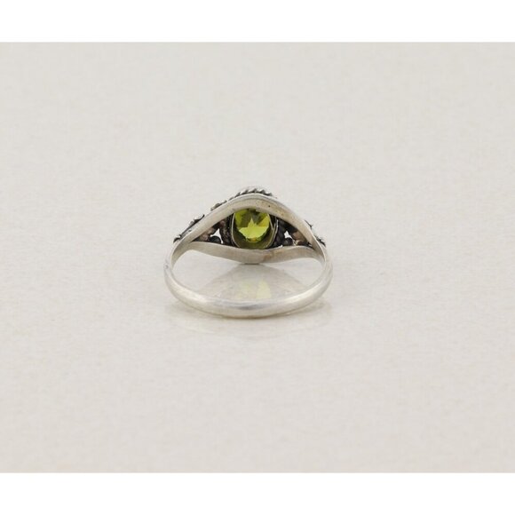 Sterling Silver Green Cubic Zirconia Ring Size 9 1/4 - Picture 4 of 7